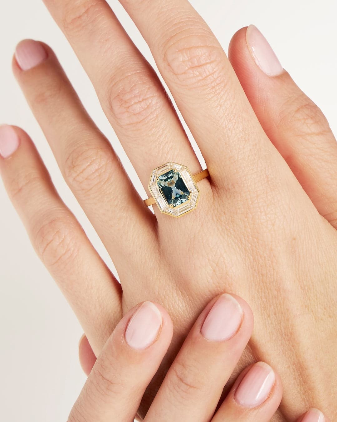 bague art deco teal taper
