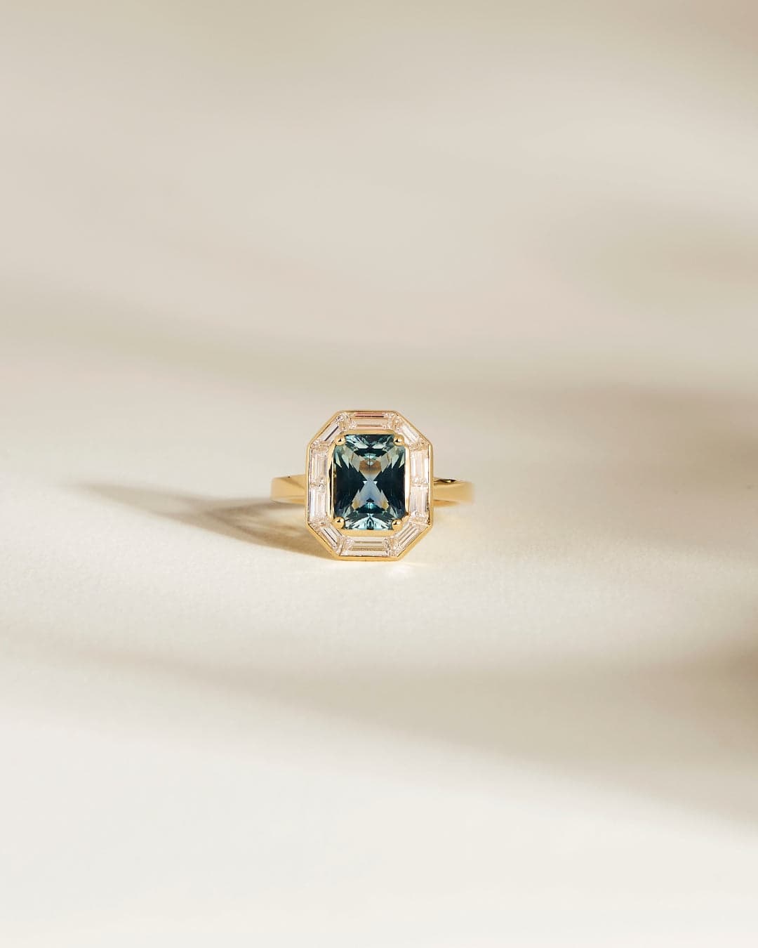 bague art deco teal taper