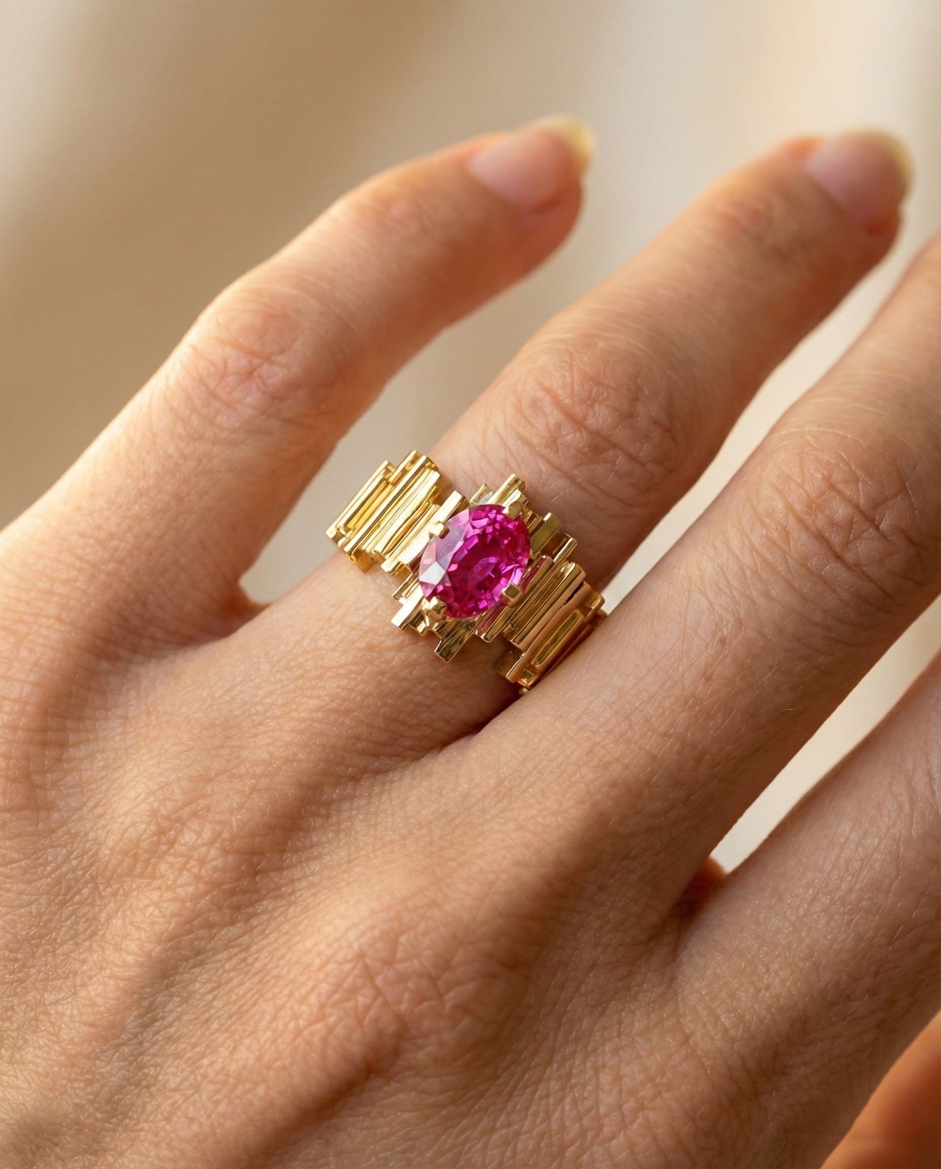 Bague spinelle Mahenge, or jaune