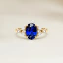 Bague Floral Saphir Bleu Ovale de 1,01ct