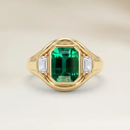 Bague Moderne Emeraude de Zambie Rectangle de 1,71ct