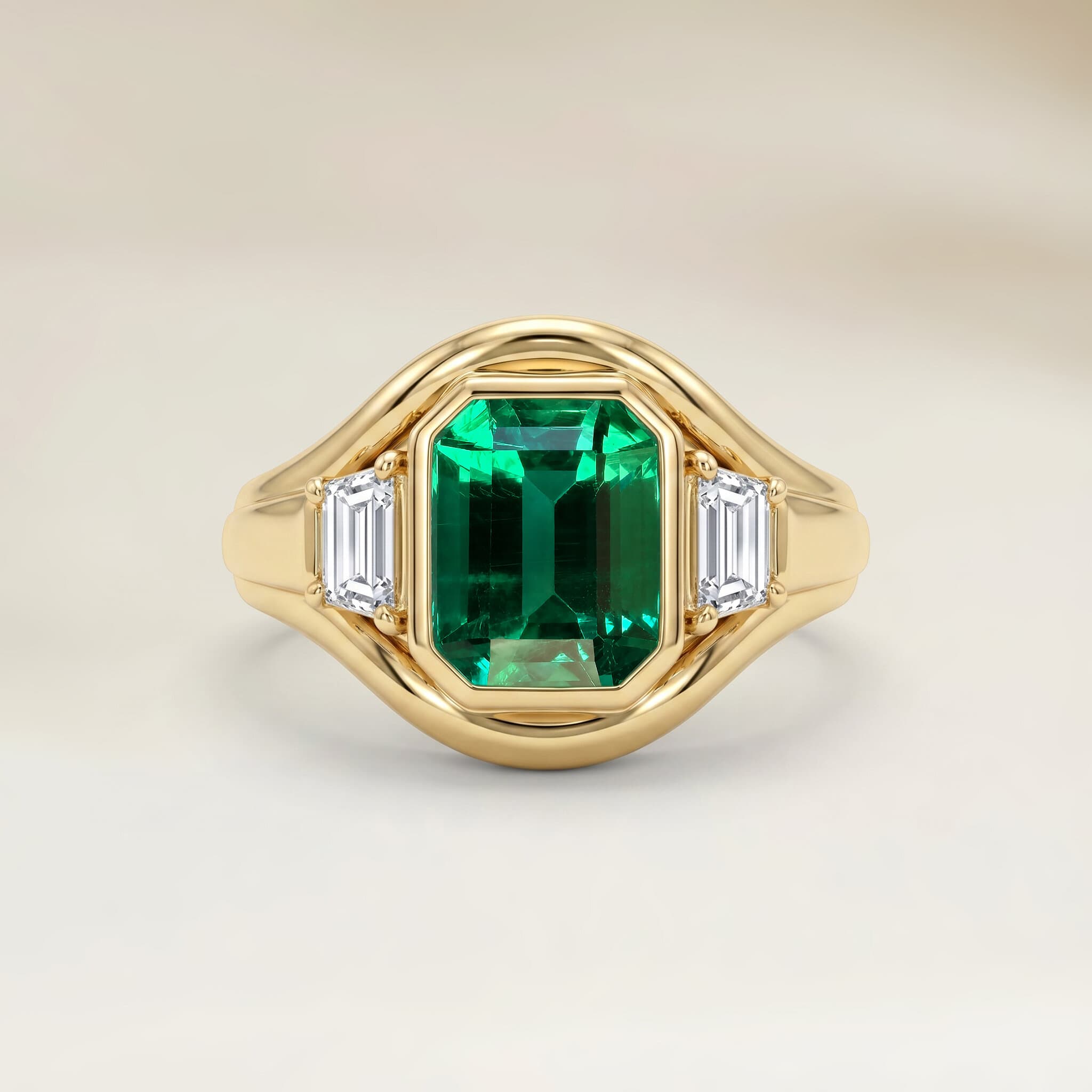 Bague Moderne Emeraude de Zambie Rectangle de 1,71ct image 2
