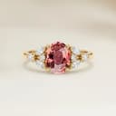 Bague Floral Saphir Padparadscha Ovale de 1,21ct