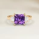 Bague Art Deco Saphir Violet Rectangle de 1,07ct