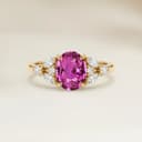 Bague Floral Saphir Rose Ovale de 2,06ct
