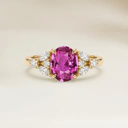 Bague Floral Saphir Rose Ovale de 2,06ct