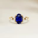 Bague Floral Saphir Bleu Ovale de 1,69ct