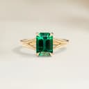 Bague Solitaire Emeraude de Zambie Rectangle de 1,71ct