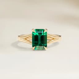 Bague Solitaire Emeraude de Zambie Rectangle de 1,71ct