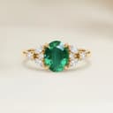 Bague Floral Emeraude de Zambie Ovale de 1,98ct