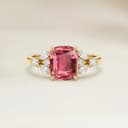 Bague Floral Saphir Padparadscha Coussin de 1,54ct