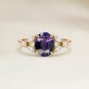 Bague Floral Saphir Violet Ovale de 1,51ct