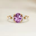 Bague Floral Saphir Rose Ovale de 1,03ct