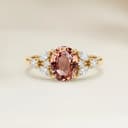 Bague Floral Saphir Padparadscha Ovale de 1,13ct
