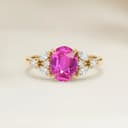 Bague Floral Saphir Rose Ovale de 2,05ct