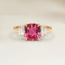 Bague Art Deco Saphir Padparadscha Coussin de 1,06ct