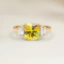Bague Art Deco Saphir Jaune Coussin de 1,14ct