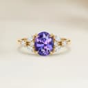 Bague Floral Saphir Violet Ovale de 1,65ct