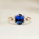 Bague Floral Saphir Bleu Ovale de 1,62ct