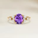 Bague Floral Saphir Violet Ovale de 1,11ct