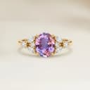 Bague Floral Saphir Rose Ovale de 1,29ct