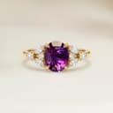 Bague Floral Saphir Violet Ovale de 1,49ct
