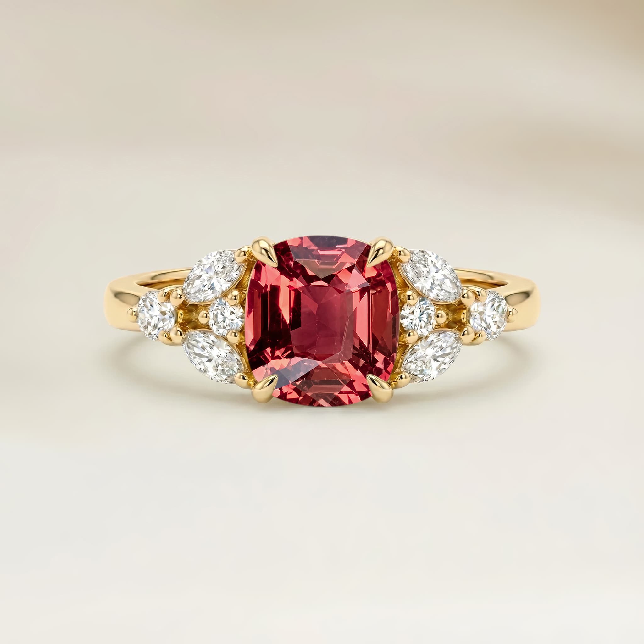 Bague Floral Autres Coussin de 2,02ct image 2