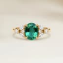 Bague Floral Emeraude de Zambie Ovale de 1,05ct