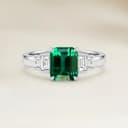 Bague Art Deco Emeraude de Zambie Rectangle de 1,71ct