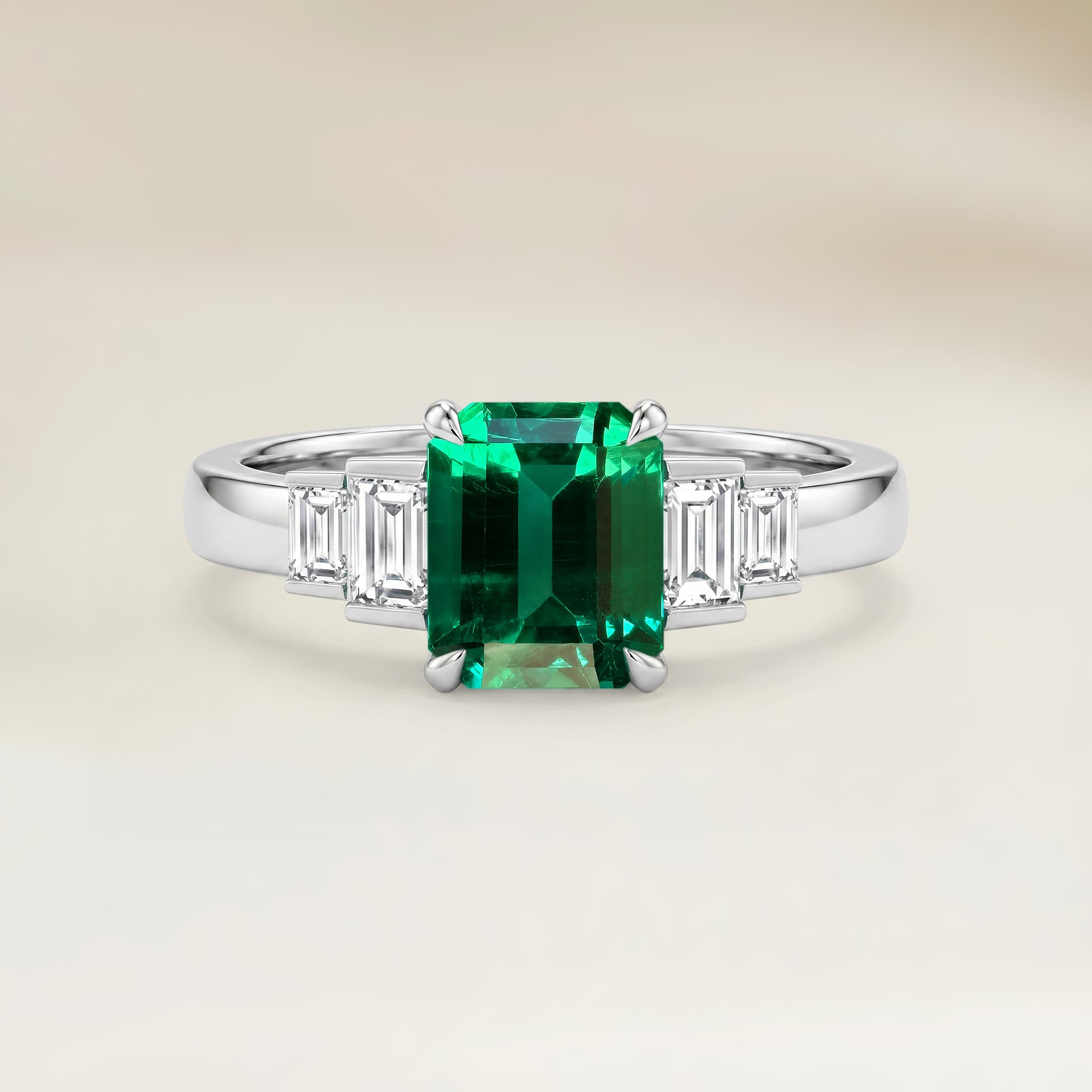 Bague Art Deco Emeraude de Zambie Rectangle de 1,71ct image 3