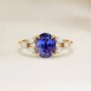 Bague Floral Saphir Violet Ovale de 2,49ct