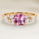 Bague Floral Saphir Padparadscha Coussin de 1,53ct