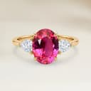 Bague Epaulé Spinelle Rose Ovale de 1,59ct