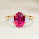 Bague Epaulé Spinelle Rose Ovale de 2,63ct