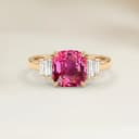 Bague Art Deco Spinelle Rose Coussin de 1,22ct