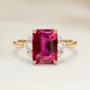 Bague Epaulé Spinelle Rose Rectangle de 2,15ct