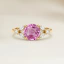 Bague Floral Saphir Rose Rond de 1,06ct