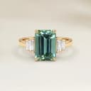 Bague Art Deco Tourmaline Verte Rectangle de 1,24ct