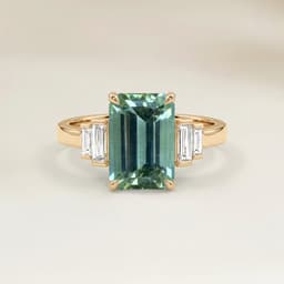 Bague Art Deco Tourmaline Verte Rectangle de 1,24ct