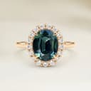 Bague Vintage Saphir Teal Ovale de 1,06ct