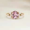 Bague Floral Saphir Padparadscha Ovale de 1,67ct