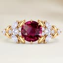 Bague Floral Rubis Ovale de 1,02ct