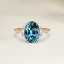 Bague Epaulé Saphir Teal Ovale de 1,56ct