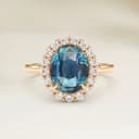 Bague Vintage Saphir Teal Ovale de 2,01ct