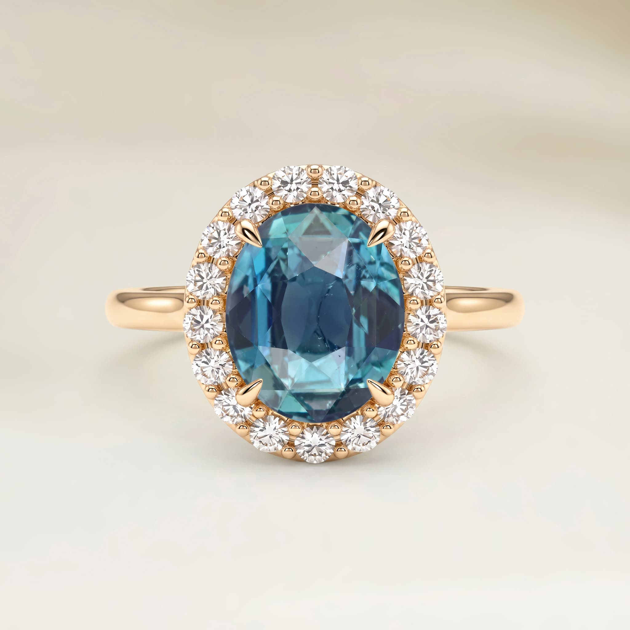 Bague Vintage Saphir Teal Ovale de 2,01ct image 2
