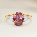 Bague Epaulé Saphir Padparadscha Ovale de 1,09ct