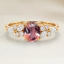 Bague Floral Saphir Padparadscha Ovale de 1,52ct