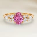 Bague Floral Saphir Padparadscha Ovale de 1,65ct