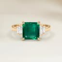 Bague Art Deco Emeraude de Zambie Rectangle de 2,10ct