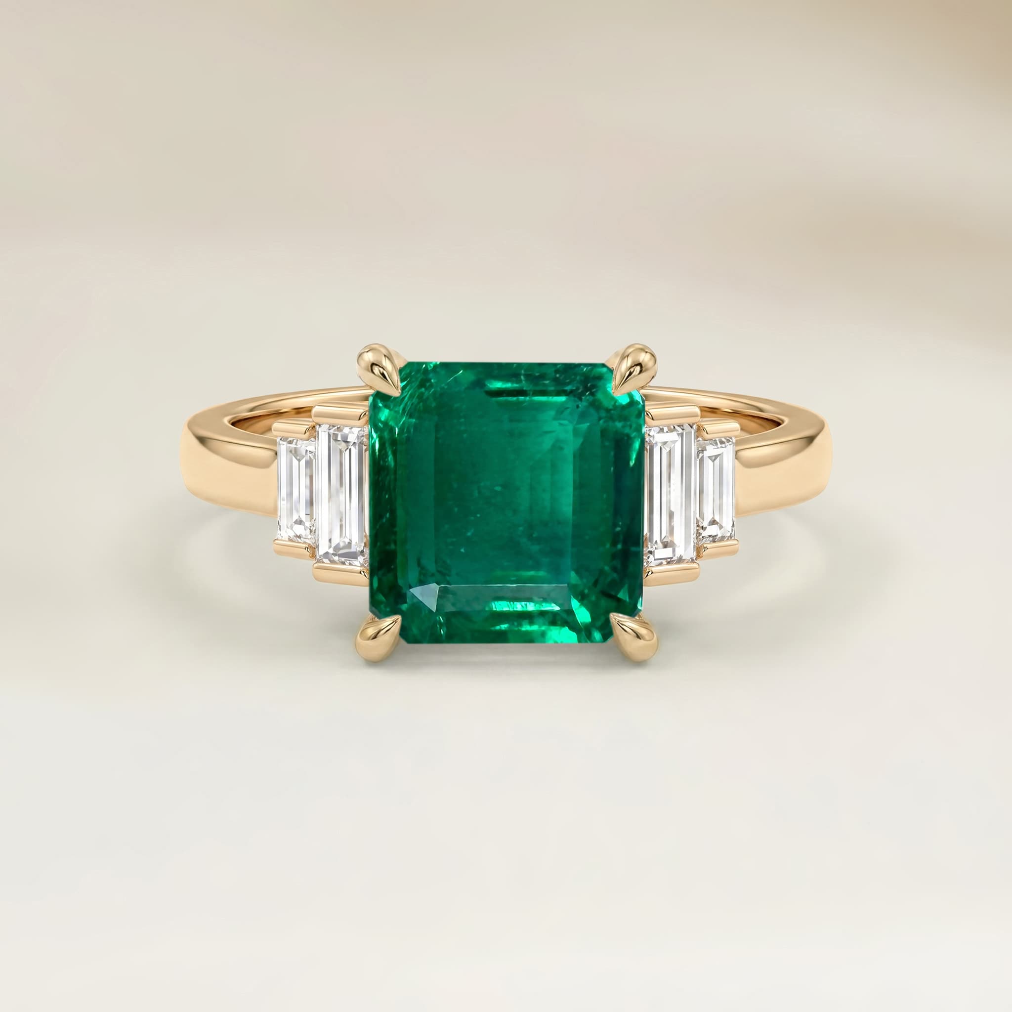 Bague Art Deco Emeraude de Zambie Rectangle de 2,10ct image 2